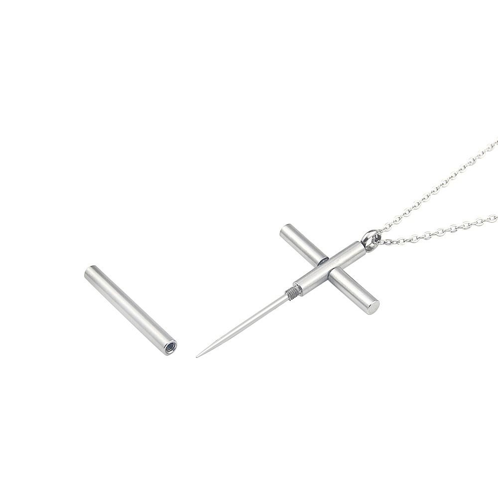 Adjustable Length Square Toothpick Necklace Retractable Push-pull Fruit Pick  Hiking