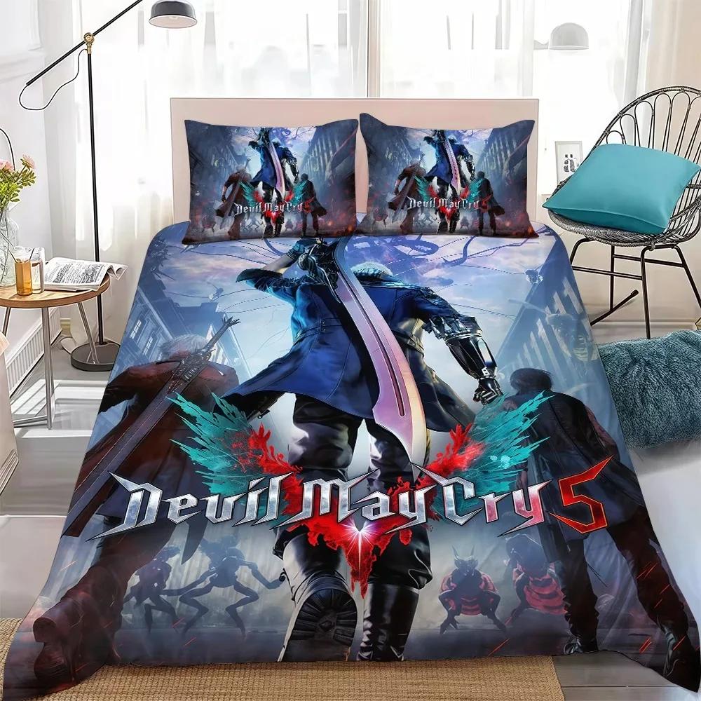Duvet Cover Pillowcase D-Devil May Cry 5Bedding Set Kids Boy Girl Bedroom Decoration 2/3piece Set Single/Double/Queen Large Size