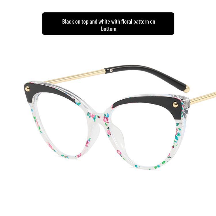 2022 Cat-Eye Rivet Flat Glasses: New TR90 Anti-Blue Light Street Style Frames