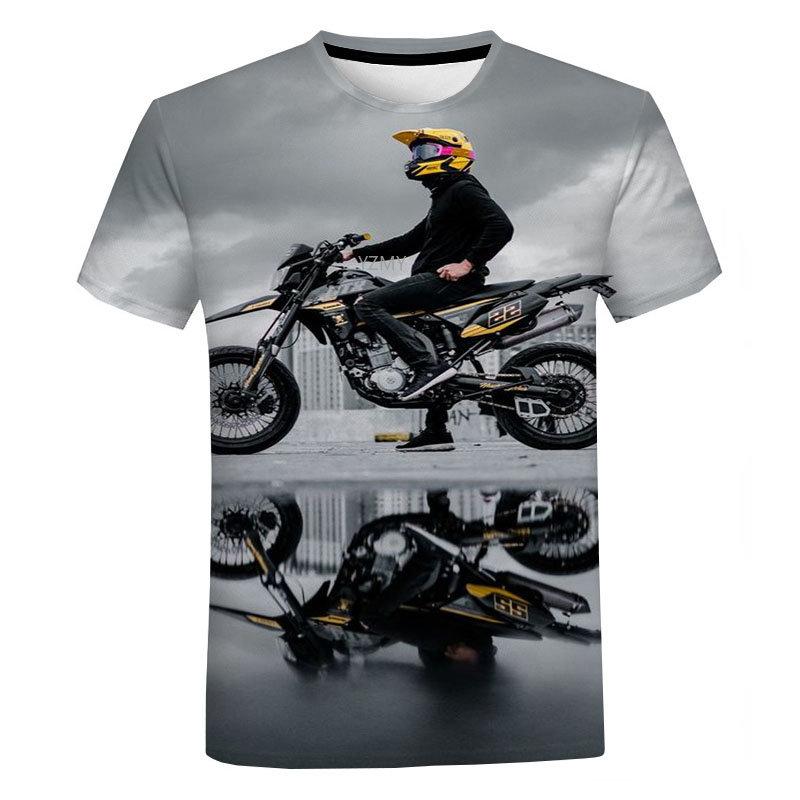 Мотоциклетная футболка, модная летняя мужская футболка с короткими рукавами, крутая популярная серия с 3D принтом, мужская одежда, спортивная одежда с короткими рукавами 6XL