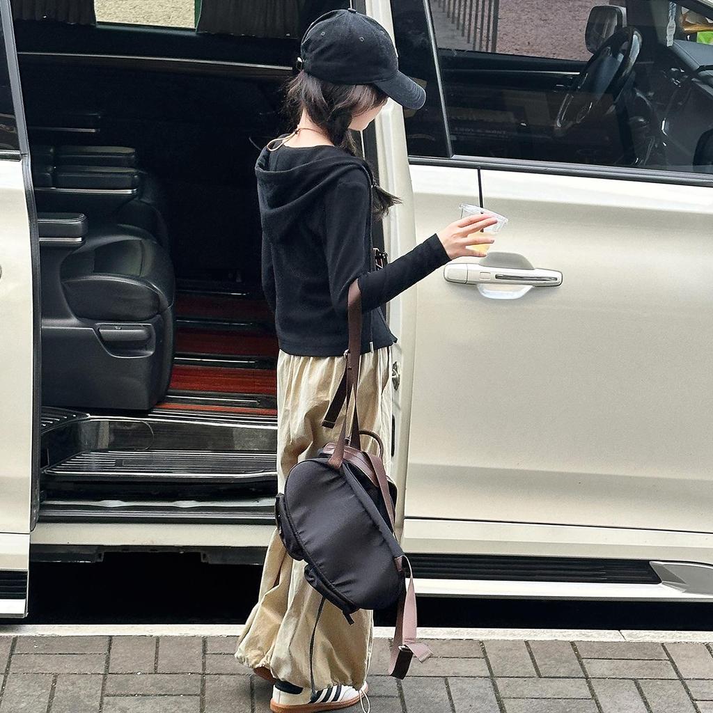 2025 Mädchen Kapuzen-Cardigan Sweatshirt & Weitbein-Hosen Set für Herbst und Frühling