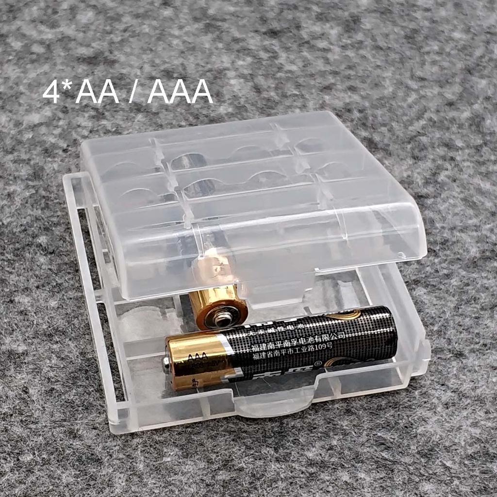 Robuste Aufbewahrungsbox für 26650 18650 Batterien Hartschalenhalter für 2/4 18650 4x AA 4xAAA Akku Powerbank Kunststoffgehäuse