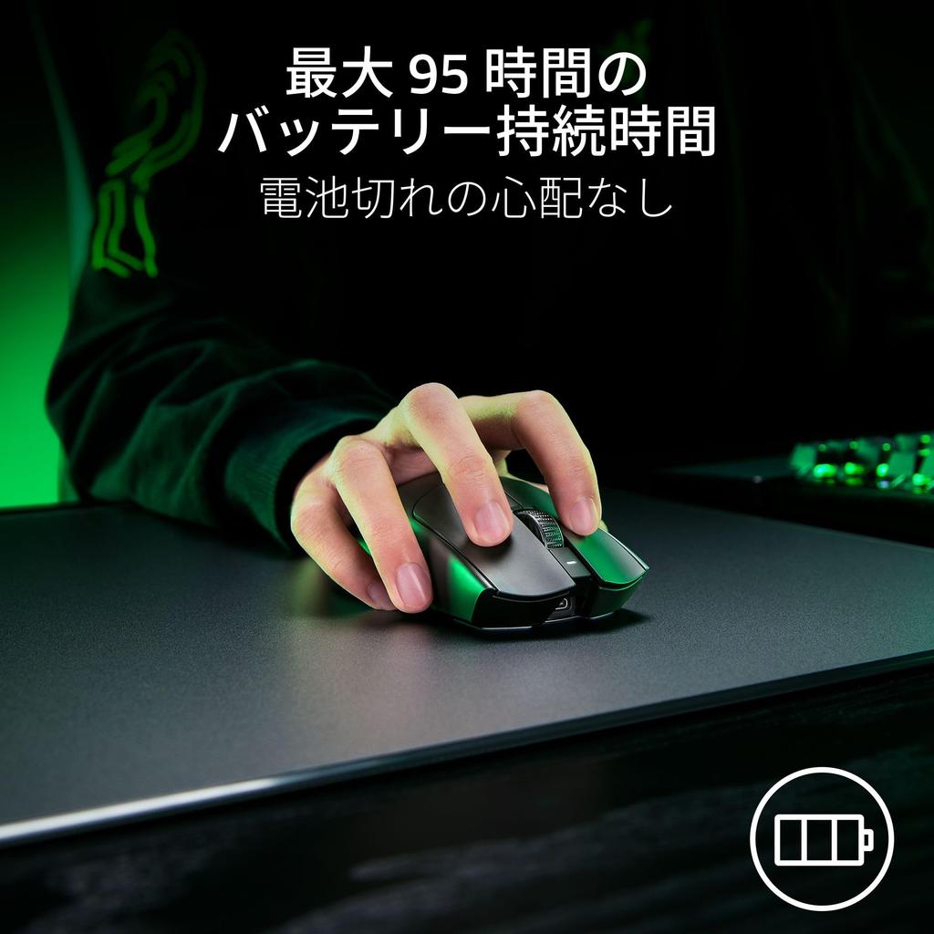Razer Viper V3 Pro SE Wireless Gaming Mouse with 1000Hz 2nd Generation Focus Pro 35K 35000 Up To 95 Hours of Battery Optical 6 USB Cable PVC Japanese