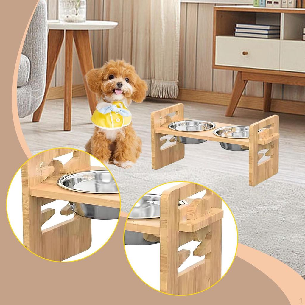 Elevated Cat Bowls Dog Food Water Bowl Stand Raised Feeding Station Pet Feeder for Puppy