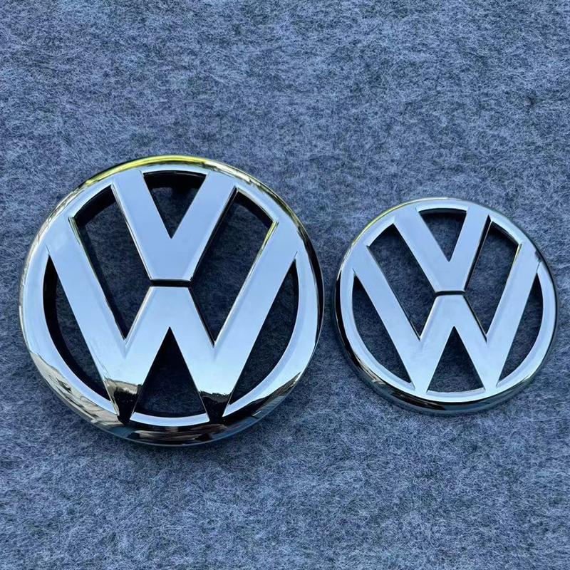 Für VOLKSWAGEN VW 2026 Neu 2 Stück 135mm 110mm Auto Frontgrill-Emblem und Heckklappen-Emblem Logo Auto Styling Für Golf 6 MK6 2009
