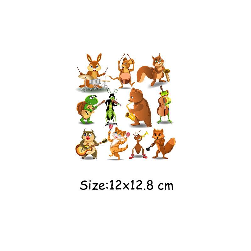 

Железные переводные нашивки с мультяшными животными, 11 шт./лот, наклейки для одежды, моющиеся парчи A-уровня