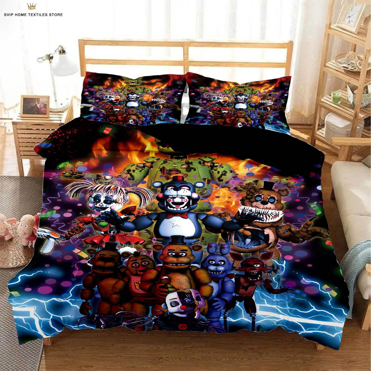 

Comforter Dark Game Cartoon 3D Stereo Printing Bedding Set Three-Piece Set Machine Washable Comforter (quilt)-EU Single(135*200cm)3pcs