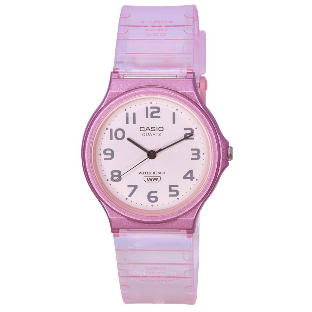 

Casio POP Analog Pink Transparent Resin Strap Quartz MQ-24S-4B MQ24S-4B женские часы