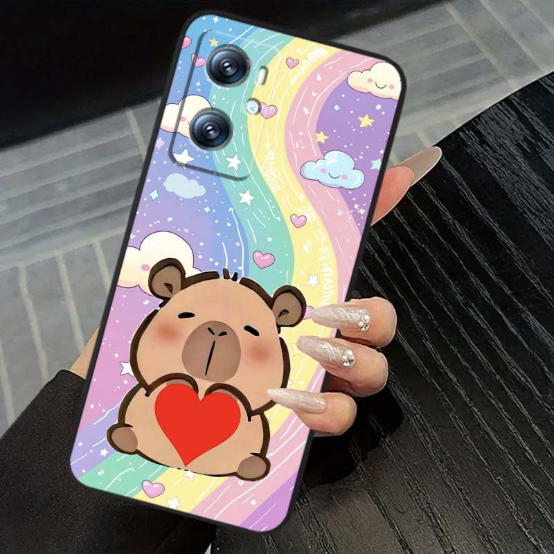 Cartoon Anime Capibala Art For OPPO Reno 5 6 7 A96 A40 A58 Realme GT A74 A78 Neo2 A74 A78 Find X5 X3 X7 X8 Black Phone Case