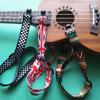 Háček na popruh na ukulele Etnický kostkovaný potisk Nastavitelný termotransferový kytarový pás Hudební nástroj