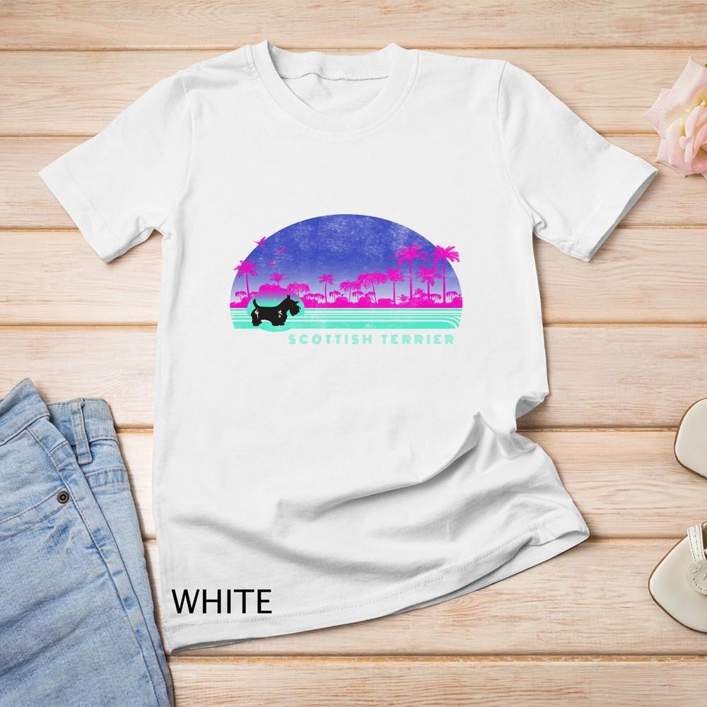 

Graphic 365 Dog Breed Scottish Terrier Retro Palm Tree Style Unisex T-shirt XL