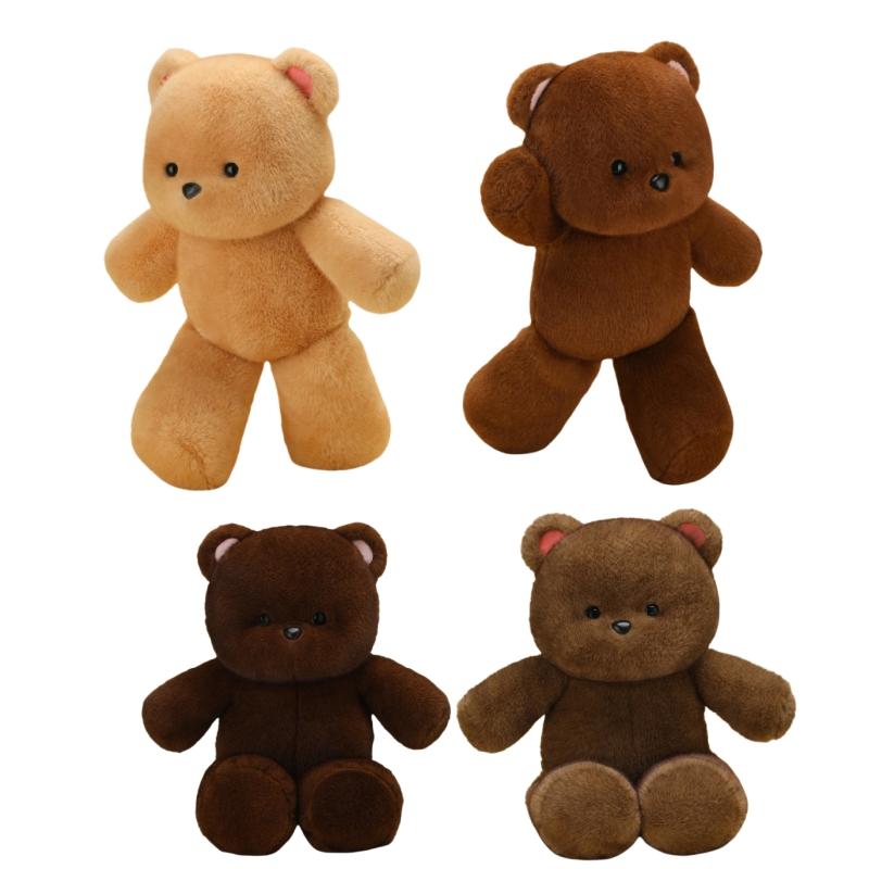 4 Colors Bear Plush Toys Lovely Cartoon Animal Doll Warm Children Appease Bear Doll Kawaii Home Decor Xmas Birthday Gift