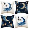 New European Classical Sofa Pillow Cover Oil Lamp Print Holiday Decorative Cushion Living Room Seat Cushion Cover