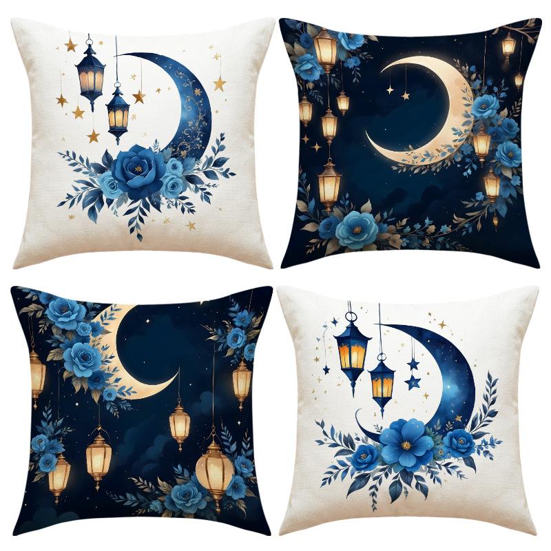 New European Classical Sofa Pillow Cover Oil Lamp Print Holiday Decorative Cushion Living Room Seat Cushion Cover