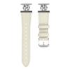 For Garmin Vivomove Trend/Venu Sq 2 Watch Band Genuine Cow Leather Flower Decor Adjustable Strap