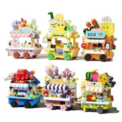 Creative Street View Series Mini Food Cart Building Blocks Toys Micro Blocks Educational Toys For Kids Gifts