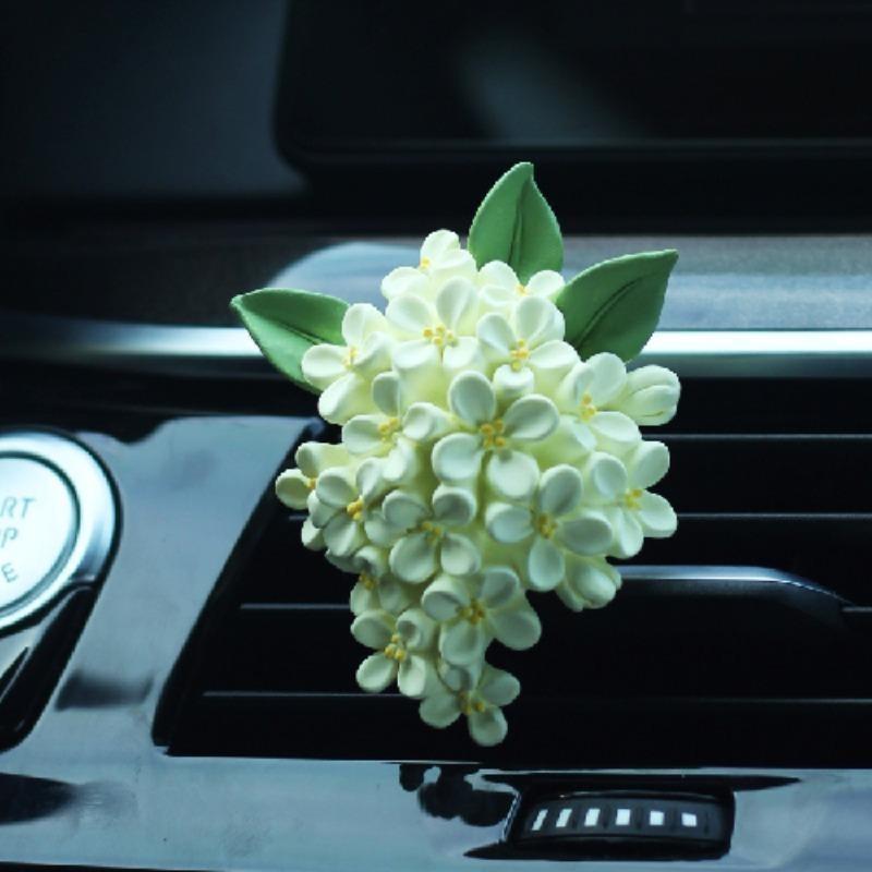 Car Perfume Clip Flower Air Outlet Car Air Freshener Peach Blossom Aroma Diffuser Car Decoration Accessories Fresh Air
