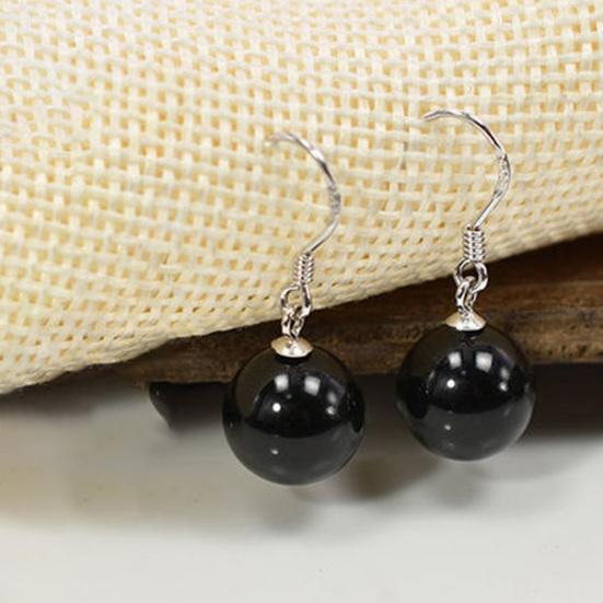 1 Pair Dangle Earrings Allergy Free Unfading High Gloss Polishing Pendant Decoration Geometric Faux Crystal Bead Hook Drop Earrings Fashion Jewelry