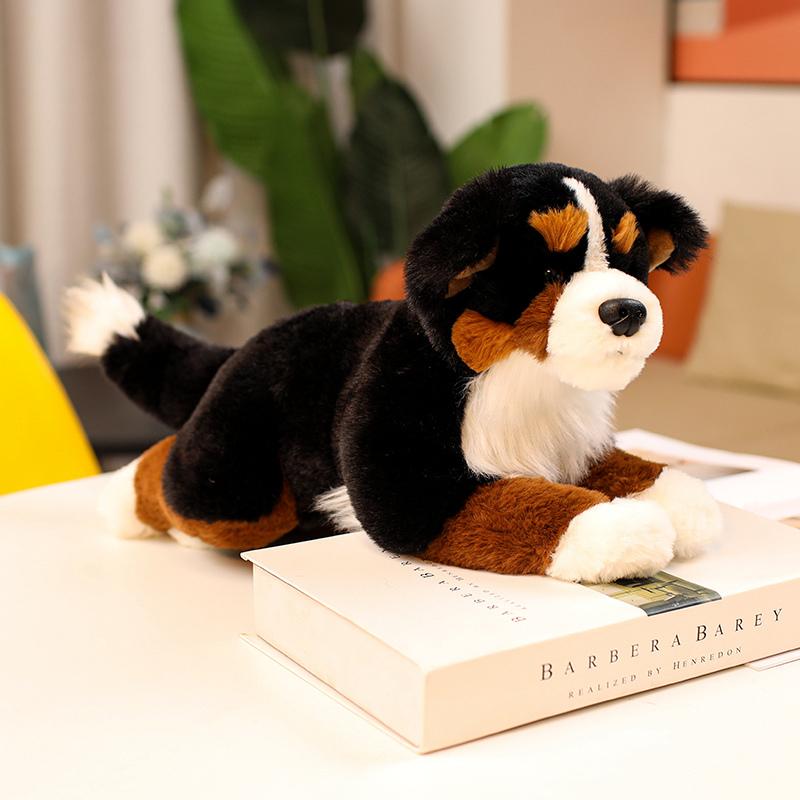 Like Real Bernese Mountain Dog Plush Toy Stuffed Animals Soft Cute Puppy Pet Doll Children Kids Girls Lovely Gift Room Decor