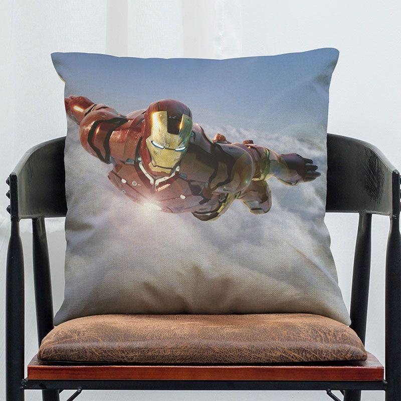 Luxurious Super Soft Avengers Alliance Cushion Cover Featuring Iconic Iron Man Design