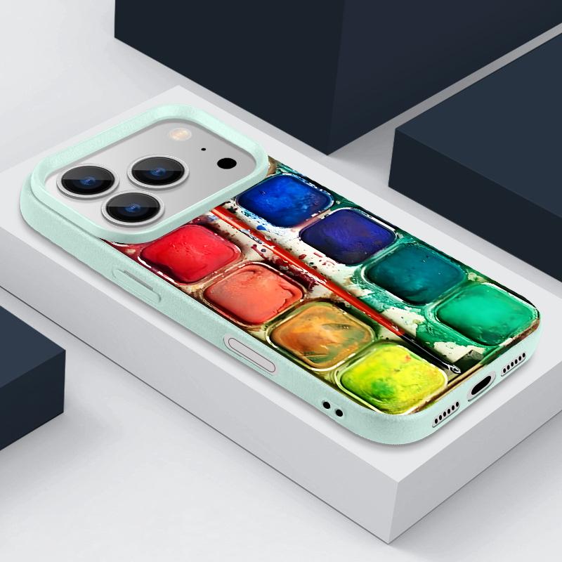 Floral Stripe Pattern Case For iPhone 17 16 Pro Max Luxury Leather Texture Matte Silicone Cover For iPhone 15 14 13 Pro Max 11 16e 17e