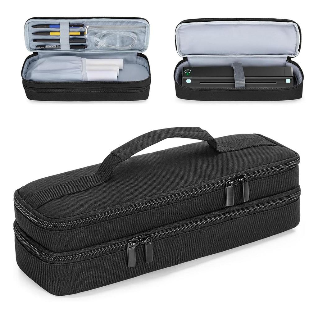 Printer Storage Bag Organizer Case Double Layer Compact for USB Cable Pens Handbag Camping Home