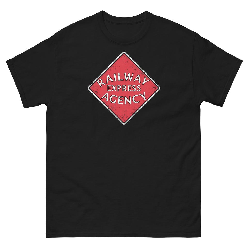 Railway Express Agency Vintage Distressed Railroad Logo Graphic T-Shirt Tee