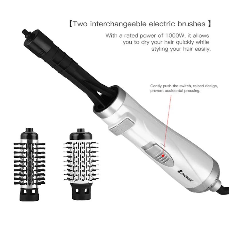 Three-in-one Hair Tools Negative Ion Hot Air Comb Household Multi-function Brush Rotary Hair Dryer Brush