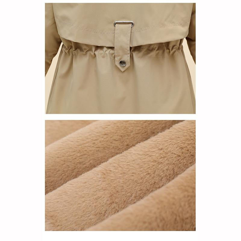 Plus Samt Verdickte Parker Jacke Damenjacke Damen Winter Locker Pelzkragen Damen