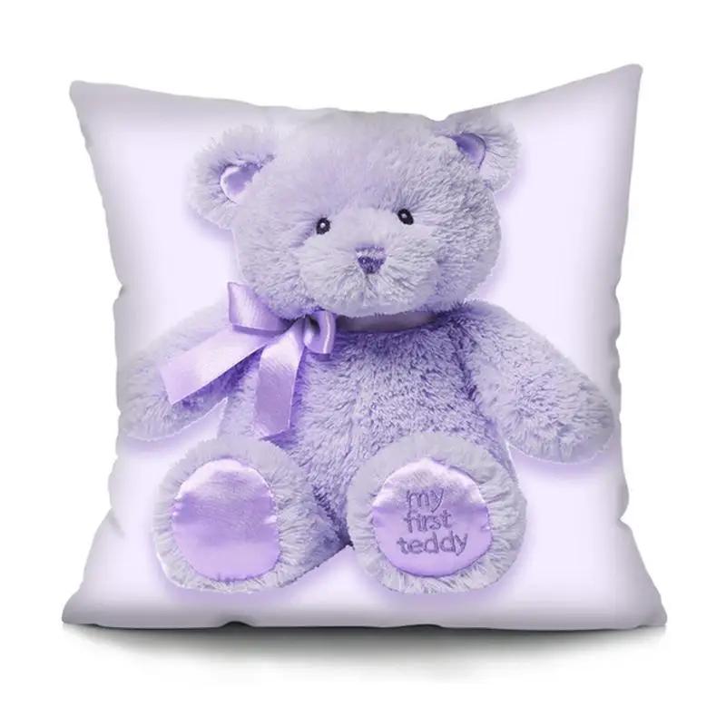 

Багатобарвна наволочка з принтом ведмедя Мила тепла наволочка Покращення дому Автомобіль Прикраса дивана 40x40cm