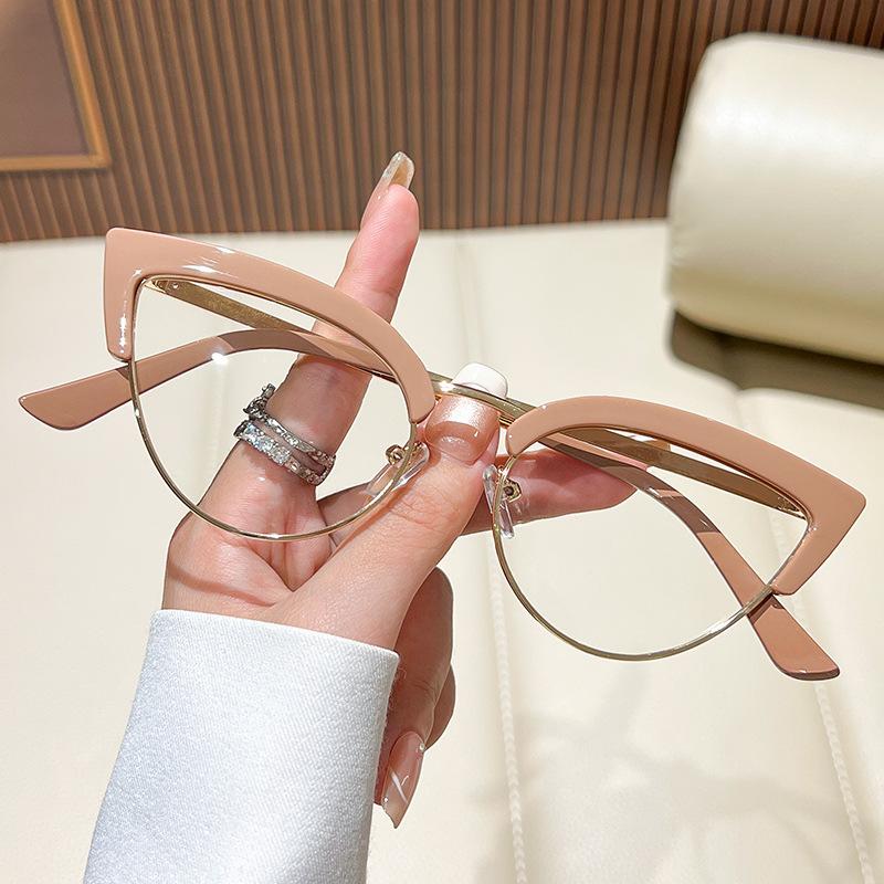 Metal Vintage Cat Eye Reading Glasses Women Myopia Customize Prescription Anti Blue Light Blocking Optical Lens Eyeglasses Frame