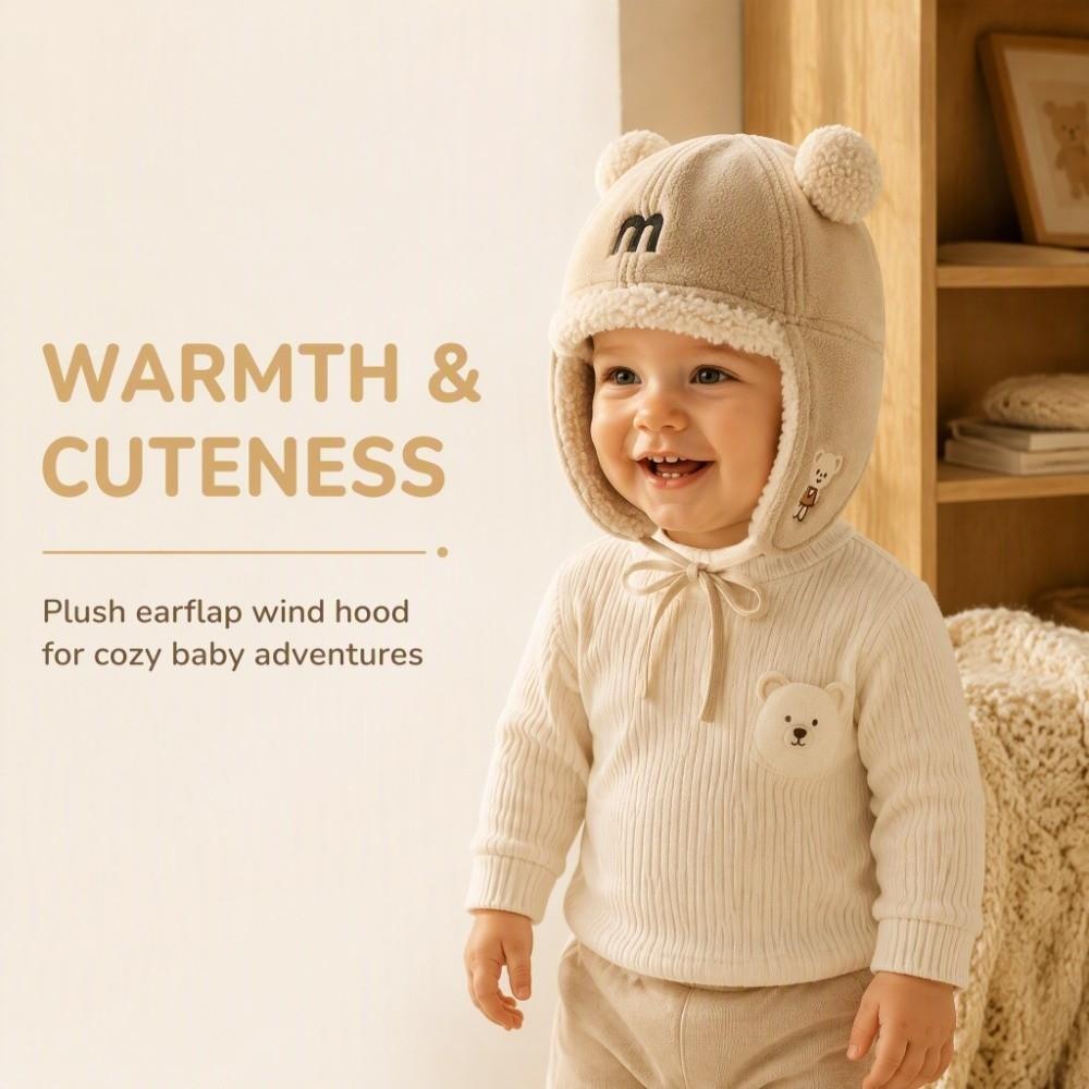 With Earflap Trapper Hat Plush Earflap Hat Cute Winter Cap Kids
