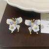 Crystal Gradient Butterfly Flower Stud Earrings: Stylish, Versatile, High-End Fashion Jewelry