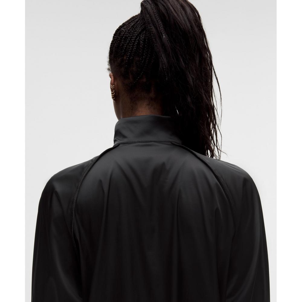Lululemon Stretch Satin Flocked Training Jacket Black Black