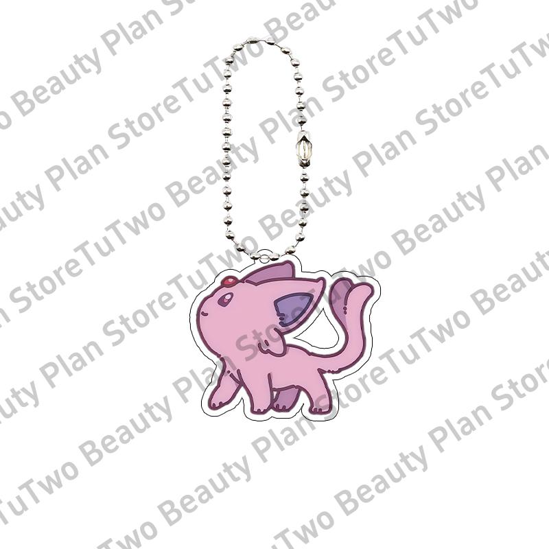 Kawaii Cartoon Anime Eevee Sylveen Glaceon Flareon Jolteon 5cm Acrylic Keychain Accessories Cute Bag Pendant Gifts for Friends