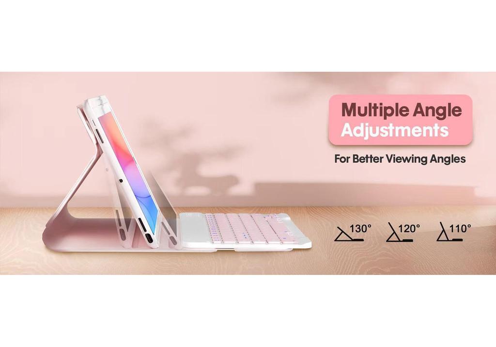iPad A16 11-inch Protective Case with Wireless Backlit Bluetooth Keyboard & Pen Slot for 10.9 Gen
