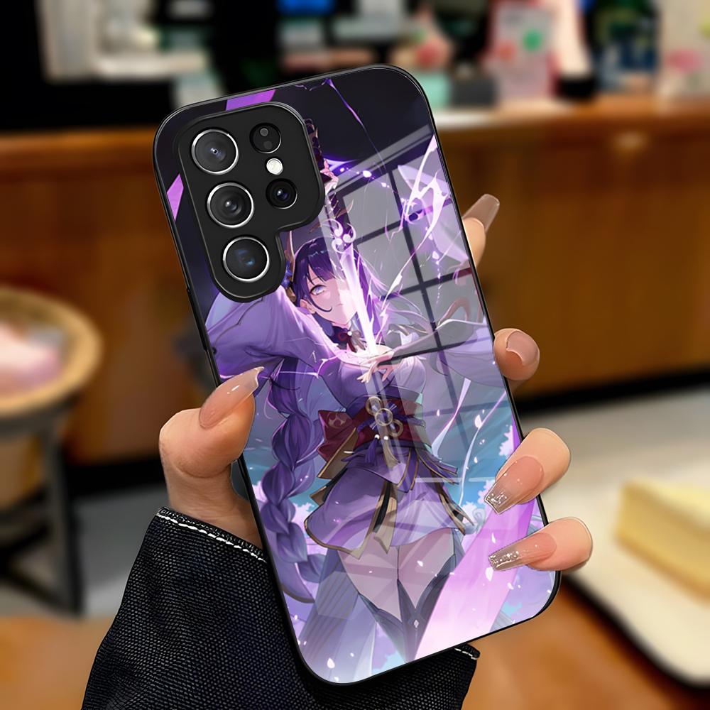 

R-Raiden Shogun Phone Case For Samsung A25 A13 A33 5G A54 A36 A35 A56 A52 A14 Shockproof Glass Cover Samsung A23