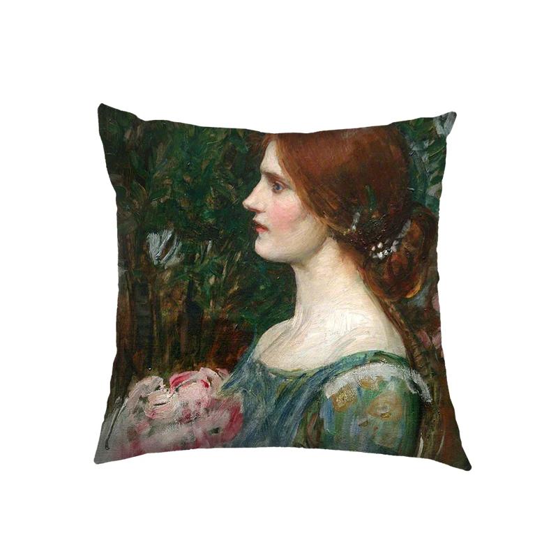 Artist John William Waterhouse Cushion Cover Religious Goddess Angel Pillowcase for Sofa Home Decor Throw Pillow Case Covers