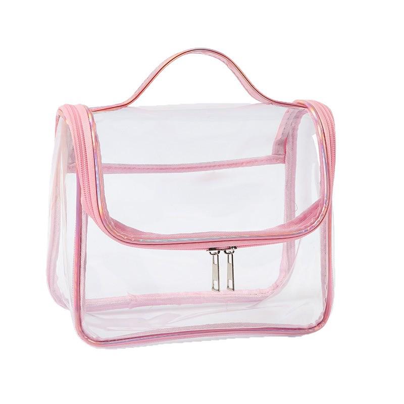 Large Clear PVC Makeup Bag - Waterproof Toiletry Storage Handbag