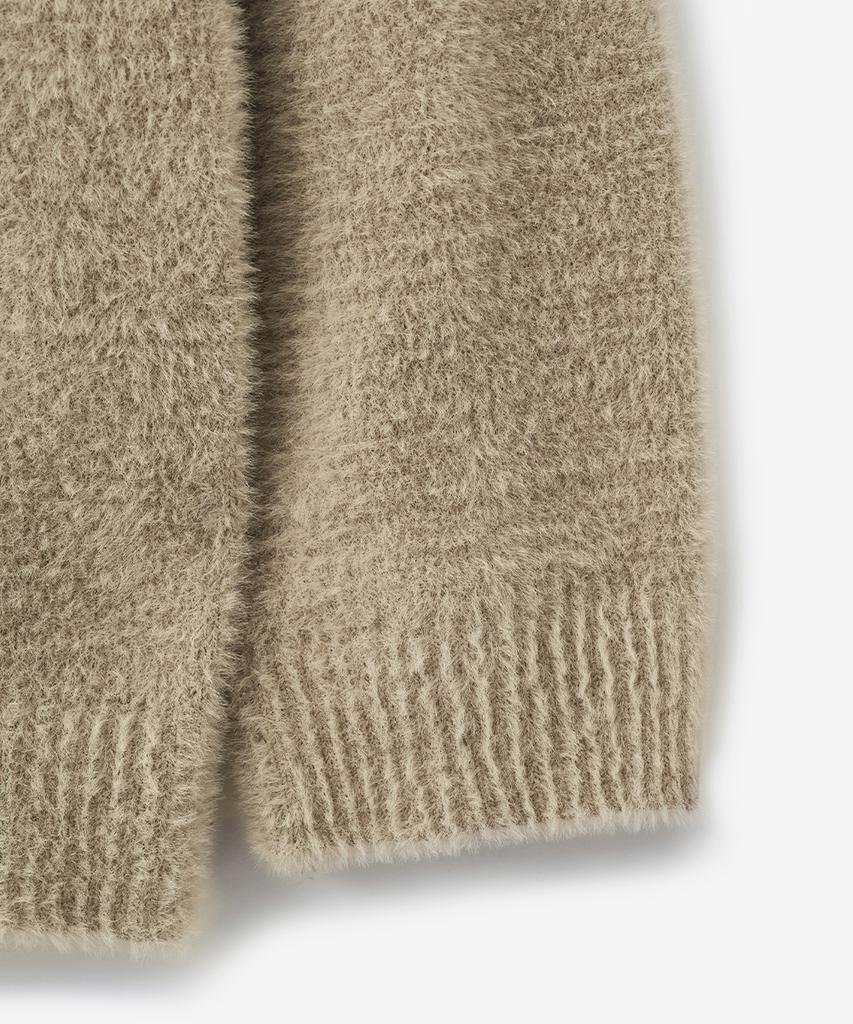 BLOND9 Soft Wing Yarn V-Neck Knit_Oatmeal