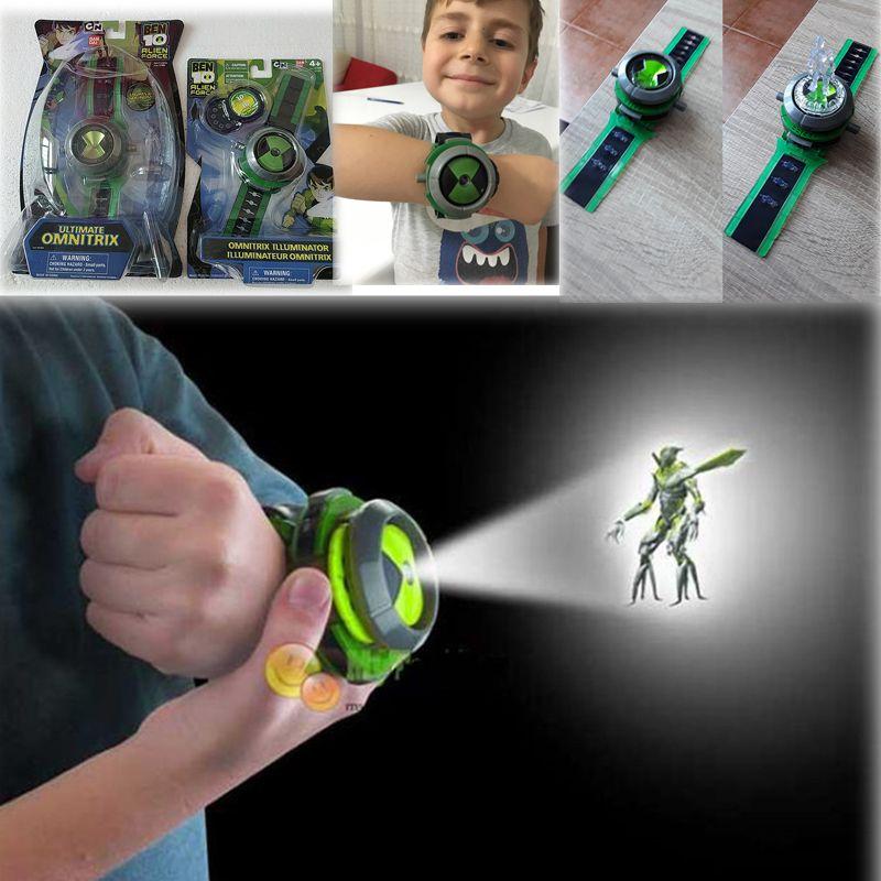 Ben10 Omnitrix Projektionsuhr Hohe Qualität Kinderspielzeug Mit Verstellbarem Armband Und Drehfunktion