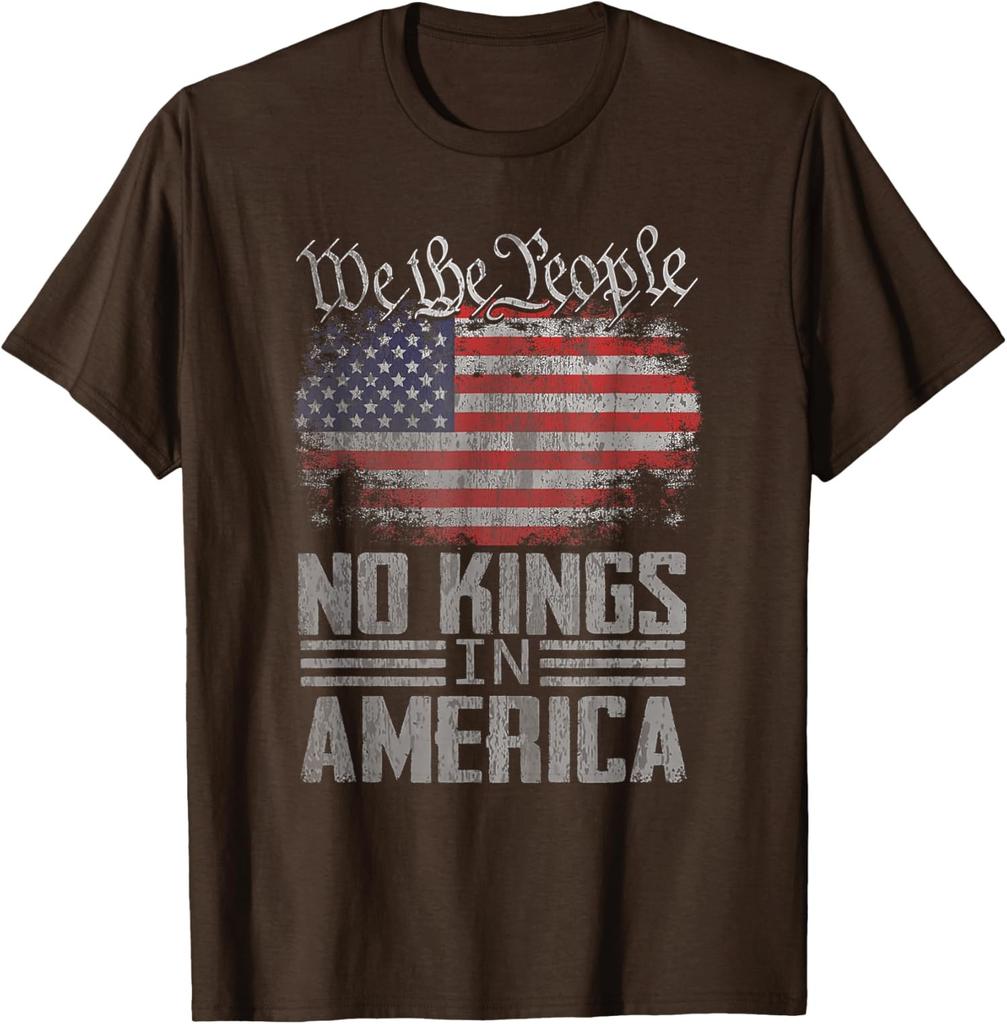 No Kings In America US Flag Vintage Design Funny Unisex T-Shirt