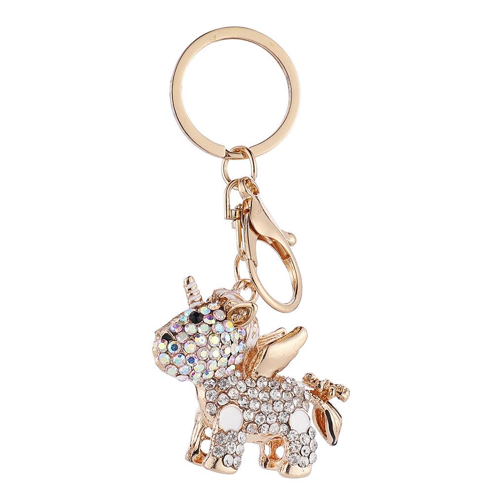 Creative Unicorn Rhinestone Keychain Charm
