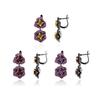 Designer Natural Gemstone Earrings Natural Style Flower Series Design S925 Silver Amethyst Earrings Earrings