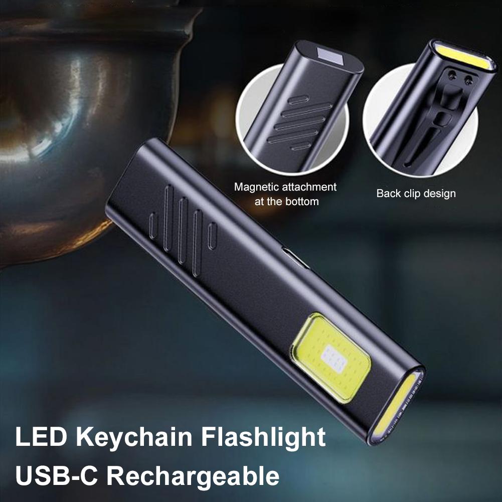 LED Keychain Flashlight, USB-C Rechargeable,Multi Functional, Ultra Bright, Long-range,EDC Portable, Magnetic Repair, Work Light