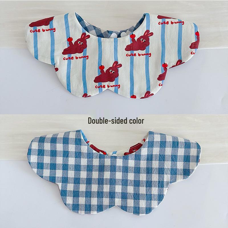 Korean Style Double-Sided Gauze Baby Drool Bib - Newborn Petal Design, Breathable
