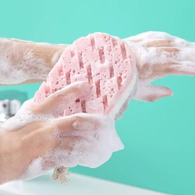 1piece Three-color Exfoliating Bath Sponge Adult Shower Double-sided Massage High Quality Sponge Brush Back Foot Scrubber
