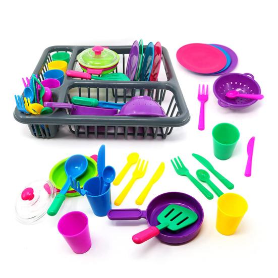26Pcs/Set Simulation Tableware Housekeeping Toys Color Cutter Fork Spoon Plate Kitchenware Pretend Play Toys Children Kitchen Play House Toys