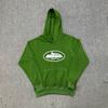 Corteiz Classic Series Ship Print Logo Thin Plush Loop Hooded Sweater, Trendy Men's and Women's Casual Sweatpants