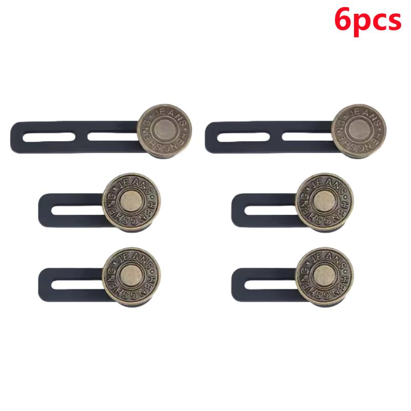 6 Pcs Jeans and Pants Button Extenders: Universal Wait Expanander for Women and Men, Instant Band Extension Solution